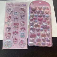 サンリオ　コットンパフィシール　すりガラス風シール　キティちゃん　２枚セット