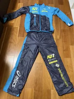 ASICS ウィンドブレーカー 青/黒