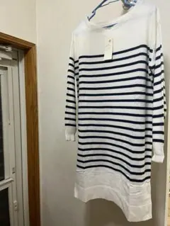 新品　earth ボーダーニットＭ