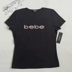 bebe ラインストーンロゴTシャツ　ブラック