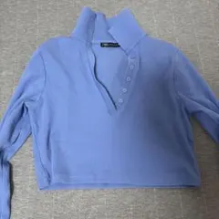 ZARA ライトブルー クロップドトップス