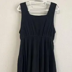 ブラックノースリーブロングワンピース