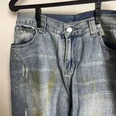 地底人　ウォッシュドダメージデニム　サイズXL