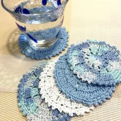 ハンドメイド ちょうちょ柄 コースター 5枚セット 丸型 北欧風 - メルカリ