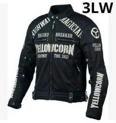 イエローコーン　バイクジャケット　ワッペン刺繍　ブラック　3L YeLLOW CORN YeLLOWCORN バイクウェア バイクジャケット