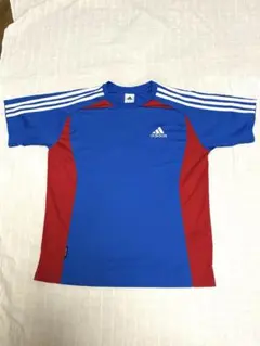 adidasTシャツ M 青/赤