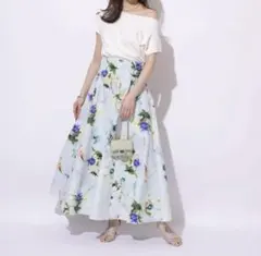 今季 Mystrada ボタニカルスカート ブルー 34
