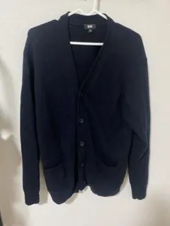 UNIQLO ラムvネックカーディガン　M ネイビー