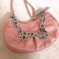 クロコ風チェーンショルダーバッグ