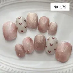 ネイルチップ　ベリーショート　マグネットネイル　ハートネイル　ニュアンス