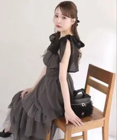 AnMILLE タック襟ラッフルプリーツワンピース アンミール - メルカリ