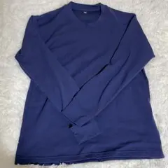 美品　ユニクロ　長袖　メンズ　Mサイズ　ネイビー/紫　送料込み♫