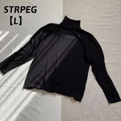 STRPEG タートルネック ニット 黒 ブラック 長袖 サイズ3 【L】