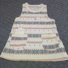 ウサギ刺繍 フリースエプロン