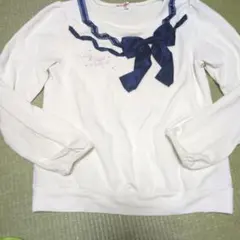 mezzo piano リボン付き長袖カットソー