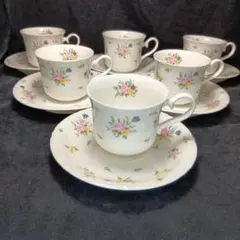マルリ Maruri ボーンチャイナ 薔薇モチーフ カップ＆ソーサー 4客