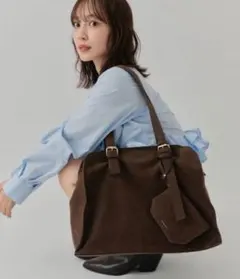 【新品】mystic ステッチラインボストンBAG ブラウンのサムネイル