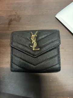 サンローラン キャビアスキン 三つ折り 財布