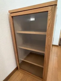 【無印良品】キャビネット◆廃盤品◇希少◆ブラウン◇ 無印良品 廃盤品 木製チェスト4段 ＆ ガラス扉キャビネット