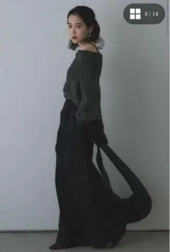 andrea＆co. ハイウエストサイドタックパンツ／ブラック タグ付き