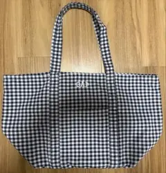 GAP ギンガムチェック トートバッグ♡ネイビー×ホワイトのサムネイル