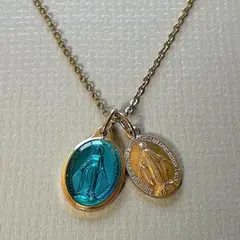奇跡のメダイ（パリ）　ターコイズブルー　ゴールド　ネックレス　正規品