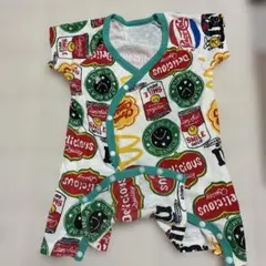 ポップ柄 ベビーロンパース カバーオール