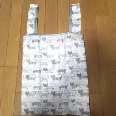 猫柄 エコバッグ ホワイト グレー