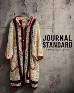 JOURNAL STANDARD クロシェ編み 半袖オープンニット　ホワイトのサムネイル