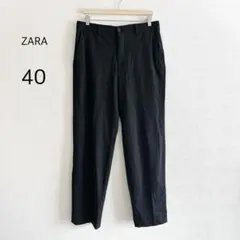 ZARA ザラ スラックス ワイドパンツ ブラック 黒 40 綺麗め ゆったりのサムネイル