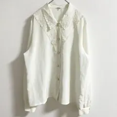 ヴィアーレ 日本製 レース ブラウス 白 上品 フェミニン レトロ c236