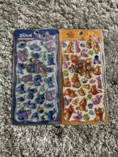 プチドロップステッカー　プーさん　スティッチ