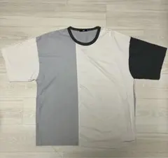 HARE／オーバーサイズ／パネルデザイン／半袖Tシャツ／グレー／ホワイト