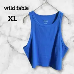 wild fable 【XL】リブ編みブルー タンクトップ レディース