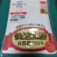 GUNZE 快適工房 V型フレンチ袖スリーマー Lサイズのサムネイル