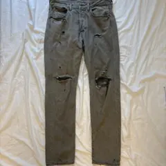 Levi’s リーバイス 501 CTダメージ加工 デニムパンツ グレー メンズ