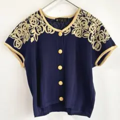 【匿名配送】japanese vintage retro 半袖 カーディガンのサムネイル