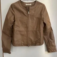 NATURAL BEAUTY ブラウン ノーカラージャケット S