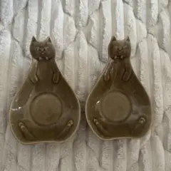 よしざわ窯 猫のおしゃもじ皿 陶器製 小皿 2枚セットのサムネイル