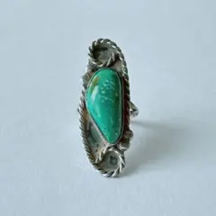 【J220】ヴィンテージ ナバホ　ロングストーン　シルバー　リング　12.5号