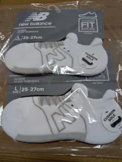 New Balance スニーカーソックス 25-27cm　ホワイト２足セット