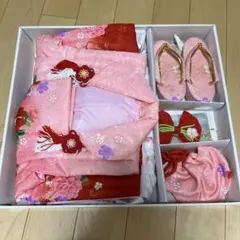 七五三 3歳　着物セット 赤い花柄