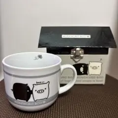 San-x モノクロブー ケース付マグカップ happy? 平成レトロ