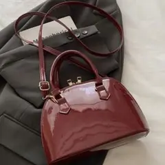 残り1点⚠️ZARAジャンル 海外ブランド 大人可愛いエナメル2wayハンドバッグ