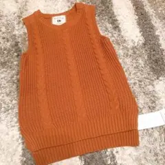 キャメル　ニットベスト　Mサイズ