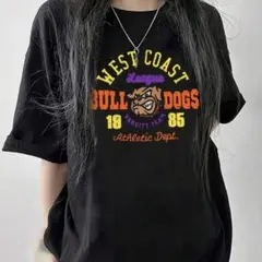 WEST COAST BULLDOGS プリント 半袖 Tシャツ ブラック