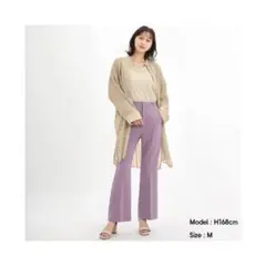 GU ジーユー ストレッチフレアパンツ S パープル【美品】