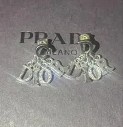 Dior ロゴチャーム シルバーピアス