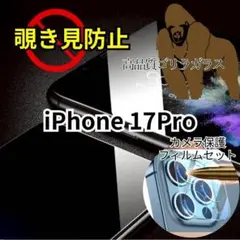【カメラ保護セット】iPhone17Pro◆覗き見防止 強化ガラスフィルム