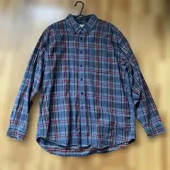 L.L.Bean 100%コットン グレー系チェックネルシャツ L